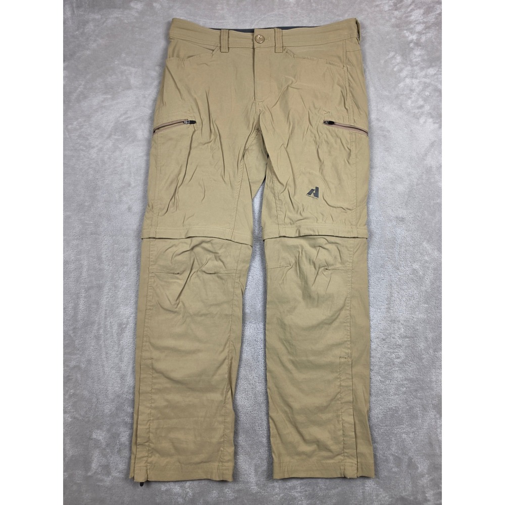 Eddie Bauer First Ascent Convertible Pants Mens 33x30 Tan Hiking Cargo Shorts